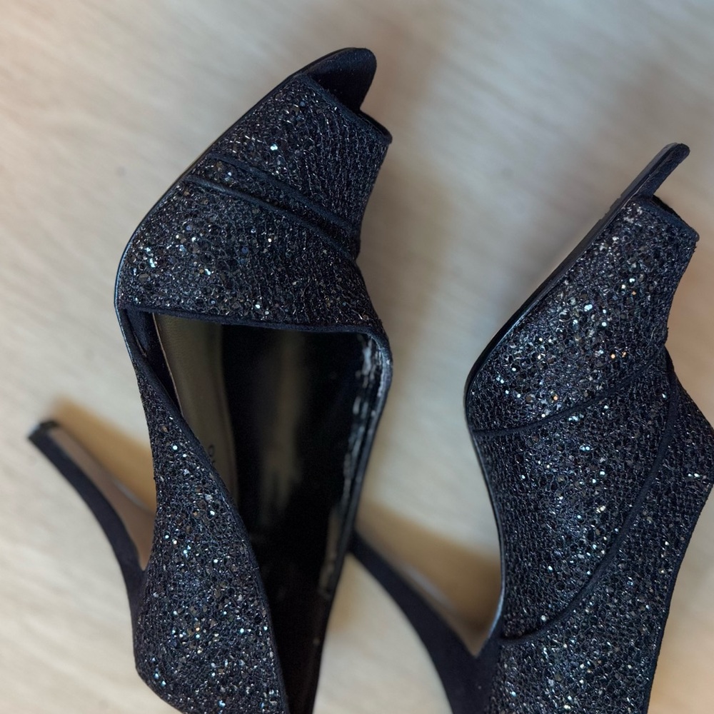 Ann Marino Black Sparkle Heels